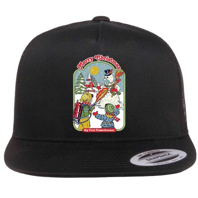 Merry Christmas My First Flamethrower Flatbill Hat