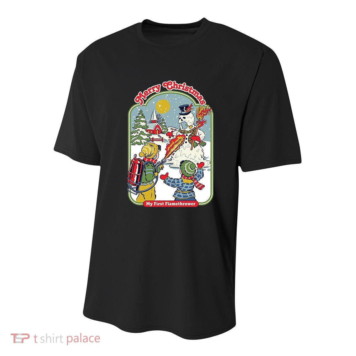 Merry Christmas My First Flamethrower Youth Performance Sprint T-Shirt