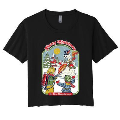 Merry Christmas My First Flamethrower Crop Top