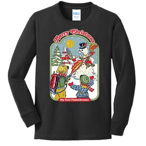 Merry Christmas My First Flamethrower Kids Long Sleeve Shirt