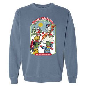 Merry Christmas My First Flamethrower Garment-Dyed Sweatshirt