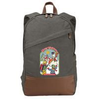 Merry Christmas My First Flamethrower Cotton Canvas Backpack