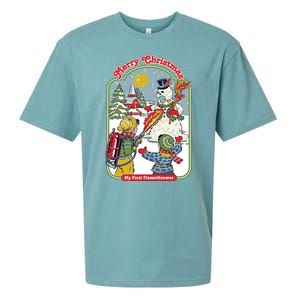 Merry Christmas My First Flamethrower Sueded Cloud Jersey T-Shirt