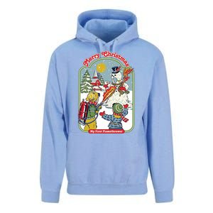 Merry Christmas My First Flamethrower Unisex Surf Hoodie