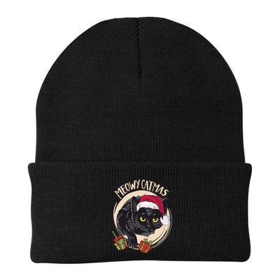 Meowy Catmas Merry Catmas Black Cat Christmas Funny Xmas Beanie