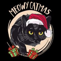Meowy Catmas Merry Catmas Black Cat Christmas Funny Xmas 16 in Basic Backpack