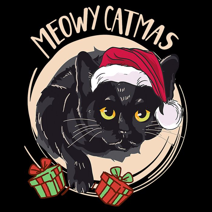 Meowy Catmas Merry Catmas Black Cat Christmas Funny Xmas 16 in Basic Backpack