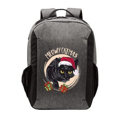 Meowy Catmas Merry Catmas Black Cat Christmas Funny Xmas Vector Backpack