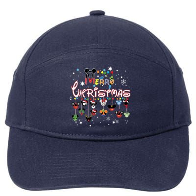 Merry Christmas Mouse Mic Key Funny 7-Panel Snapback Hat