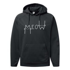 Meow Cat Meow Kitty Funny Cats Mom And Cat Dad Performance Fleece Hoodie