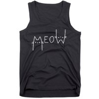 Meow Cat Meow Kitty Funny Cats Mom And Cat Dad Tank Top