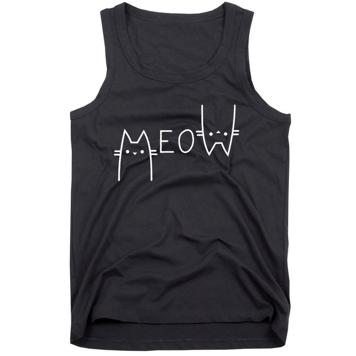 Meow Cat Meow Kitty Funny Cats Mom And Cat Dad Tank Top