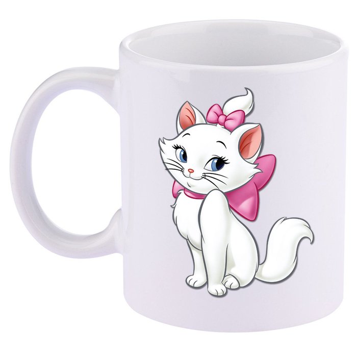 Marie Cat 11oz C Handle Ceramic Mug