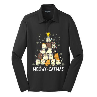 Meowy Catmas Silk Touch Performance Long Sleeve Polo