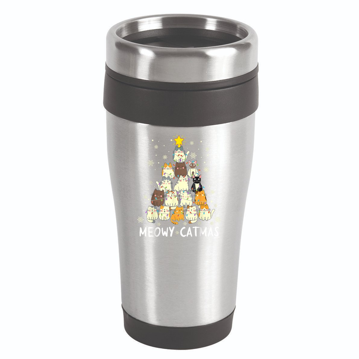Meowy Catmas 16oz Travel Tumbler