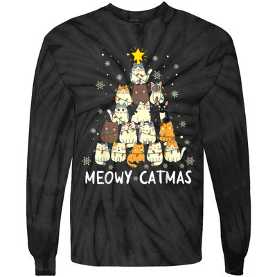 Meowy Catmas Tie-Dye Long Sleeve Shirt