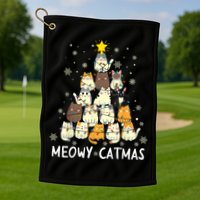 Meowy Catmas Golf Towel