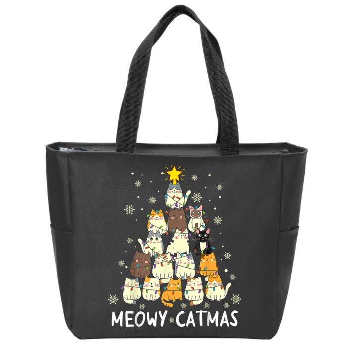 Meowy Catmas Zip Tote Bag