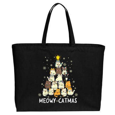 Meowy Catmas Cotton Canvas Jumbo Tote