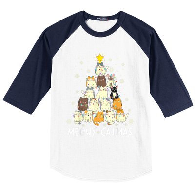 Meowy Catmas Baseball Sleeve Shirt