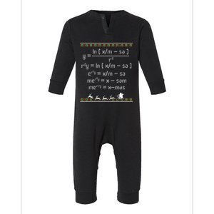 Merry Christmas Math Equation Ugly Christmas Fun Math Cute Gift Infant Fleece One Piece