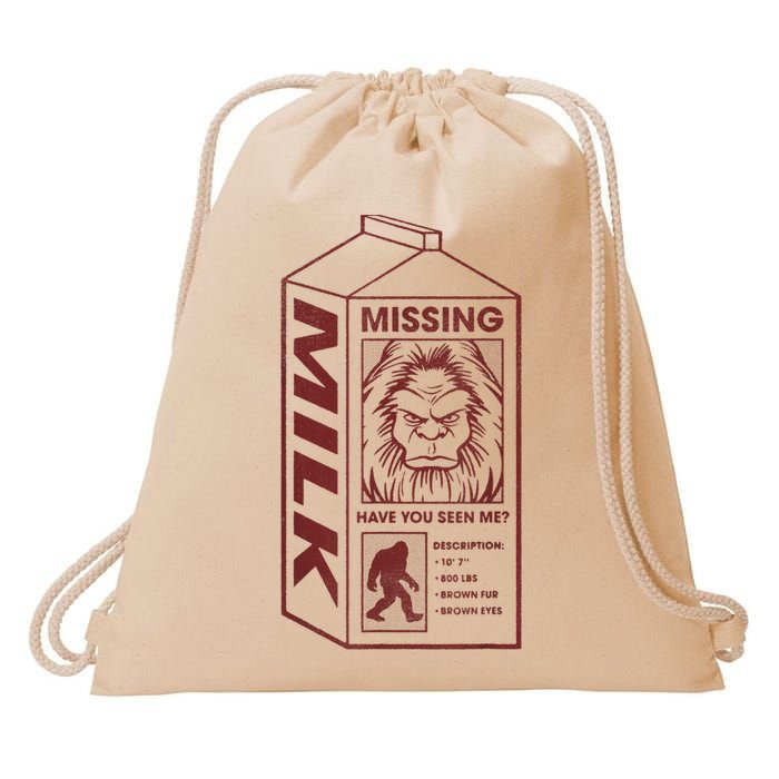 Milk Carton Missing Bigfoot Drawstring Bag