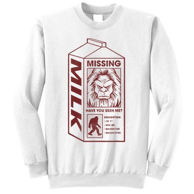 Milk Carton Missing Bigfoot Sweatshirt