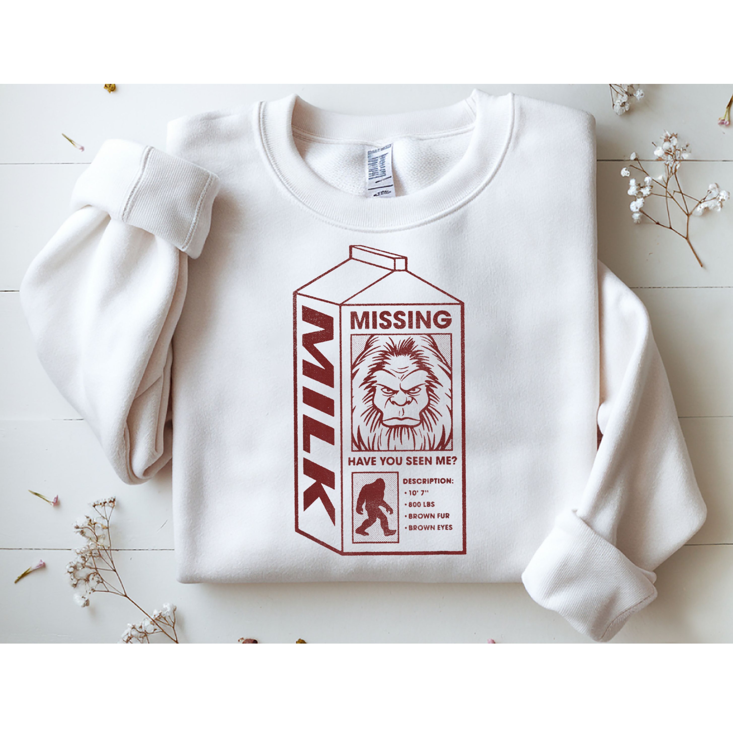 Milk Carton Missing Bigfoot Sweatshirt