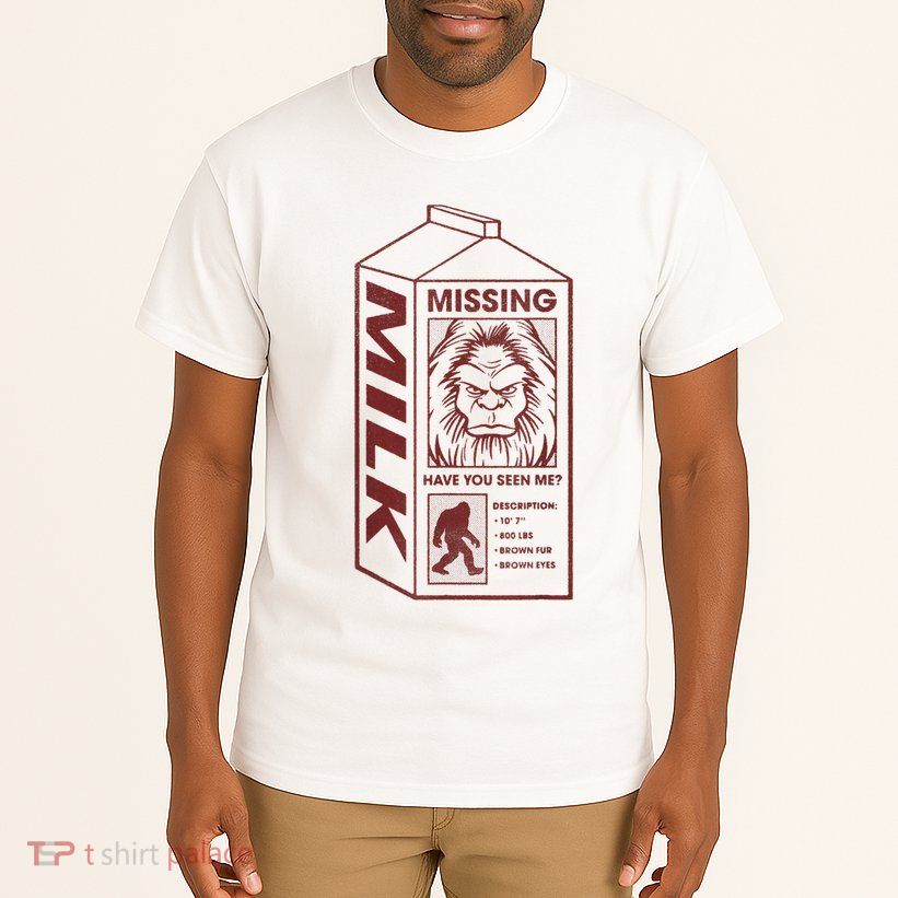 Milk Carton Missing Bigfoot Tall T-Shirt
