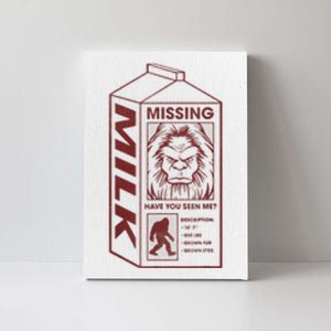 Milk Carton Missing Bigfoot Canvas