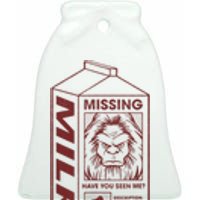 Milk Carton Missing Bigfoot Ceramic Bell Ornament