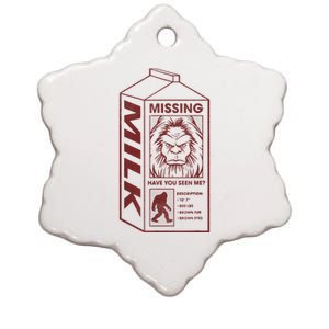 Milk Carton Missing Bigfoot Ceramic Star Ornament