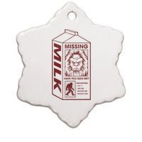 Milk Carton Missing Bigfoot Ceramic Star Ornament