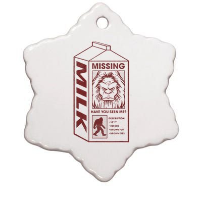 Milk Carton Missing Bigfoot Ceramic Star Ornament