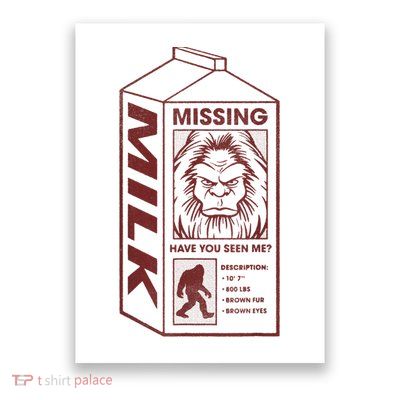 Milk Carton Missing Bigfoot Poster
