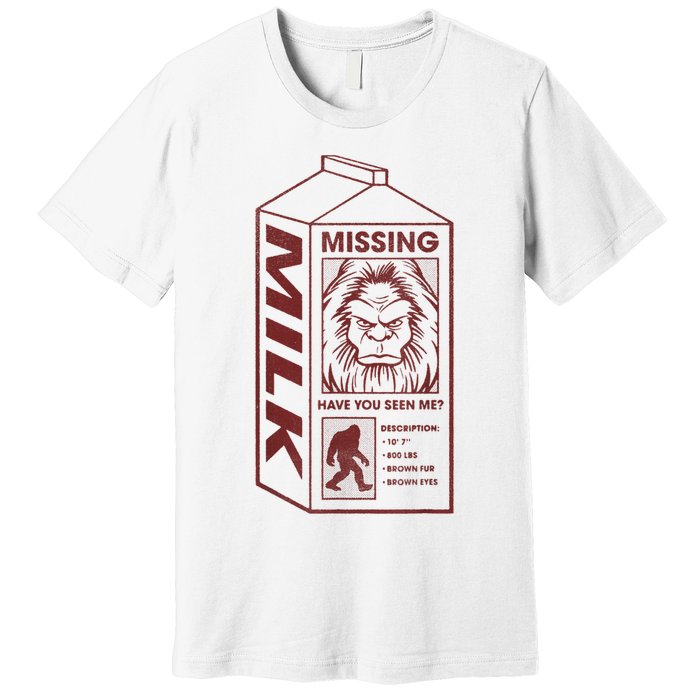 Milk Carton Missing Bigfoot Premium T-Shirt
