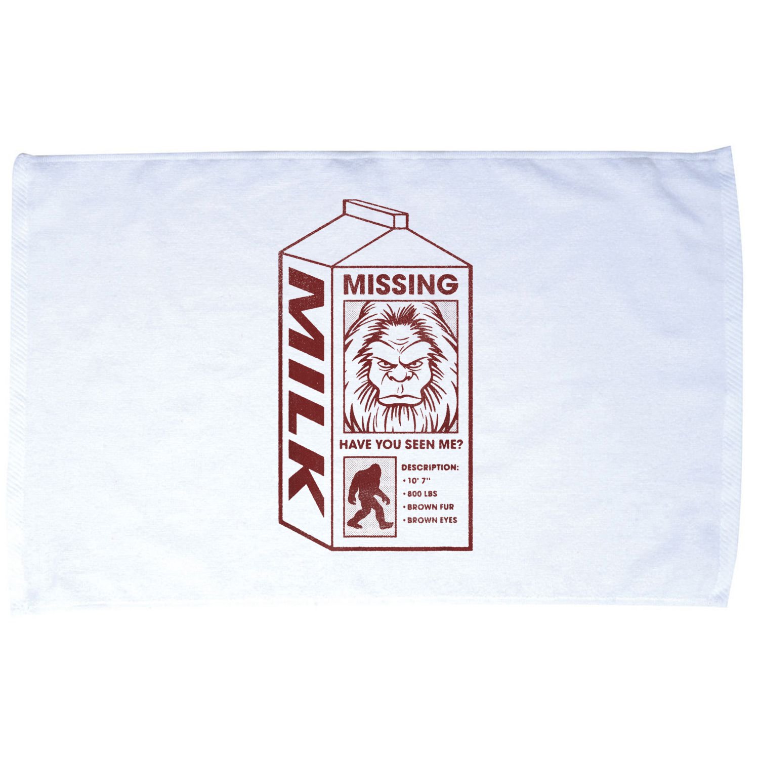 Milk Carton Missing Bigfoot Microfiber Hand Towel