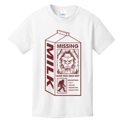 Milk Carton Missing Bigfoot Kids T-Shirt
