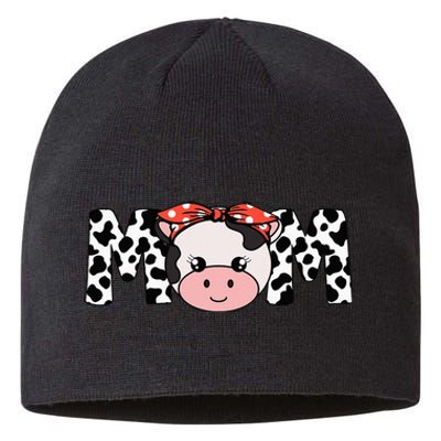 Mother Cow Mom Farming Birthday Funny Family Matching Gift Sustainable Beanie