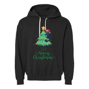 Meowy Christmas Garment-Dyed Fleece Hoodie