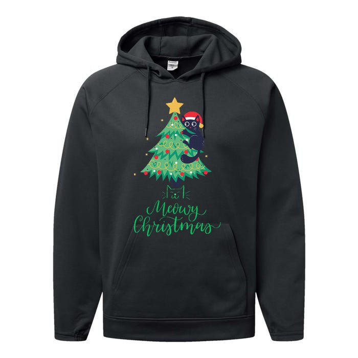 Meowy Christmas Performance Fleece Hoodie