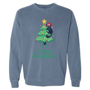 Meowy Christmas Garment-Dyed Sweatshirt