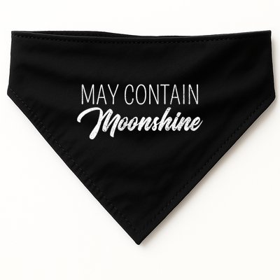May Contain Moonshine Liquor Ing Distilled Spirits Gift Cool Gift USA-Made Doggie Bandana