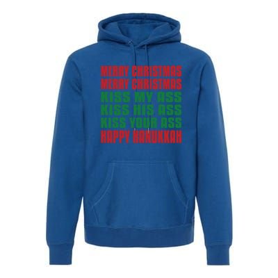 Merry Christmas My Ass Funny Hanukkah Vacation Gift Premium Hoodie