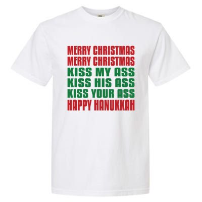 Merry Christmas My Ass Funny Hanukkah Vacation Gift Garment-Dyed Heavyweight T-Shirt