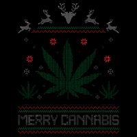 Merry Cannabis Marijuana Ugly Christmas Sweater Stoner Sustainable Bucket Hat