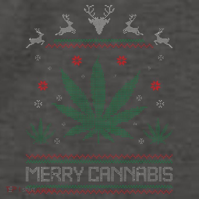 Merry Cannabis Marijuana Ugly Christmas Sweater Stoner Vector Backpack