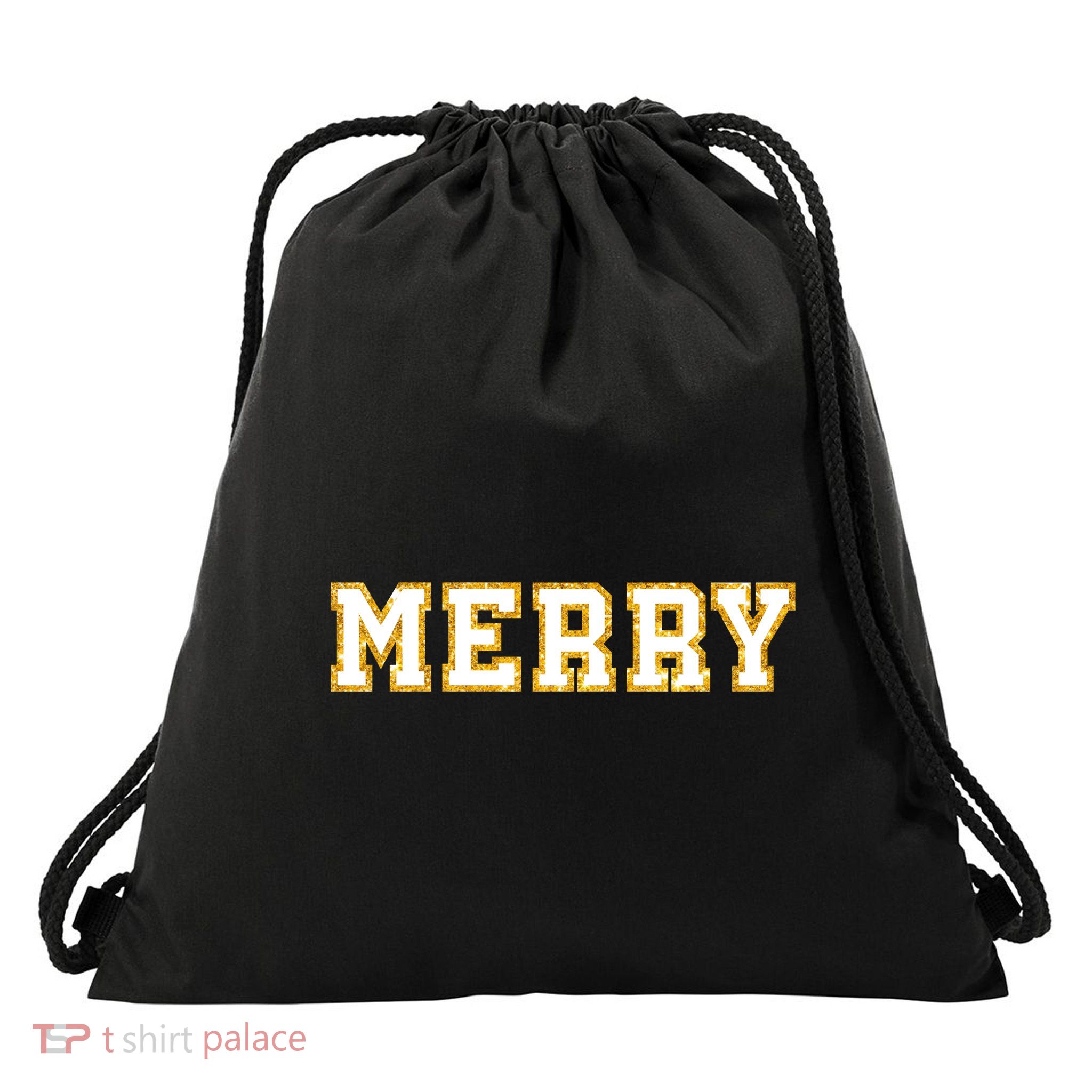 Merry Christmas Drawstring Bag