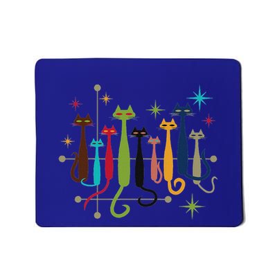 Mid Century Modern Look Cats 50s 60s Style Mousepad