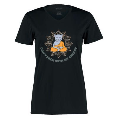 Meditating Cat Women's Momentum V-Neck T-Shirt